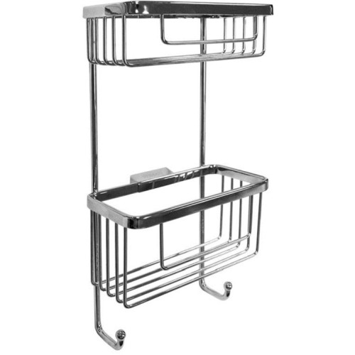 Roman Showers - Double Rectangle Wall Basket With Hooks