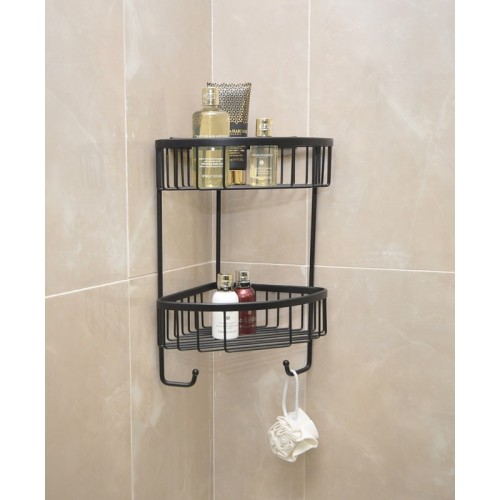 Roman Showers - Double Corner Basket With Hooks