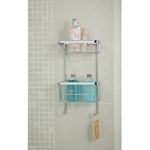 Roman Showers - Double Rectangular Single Wall Basket With Hooks